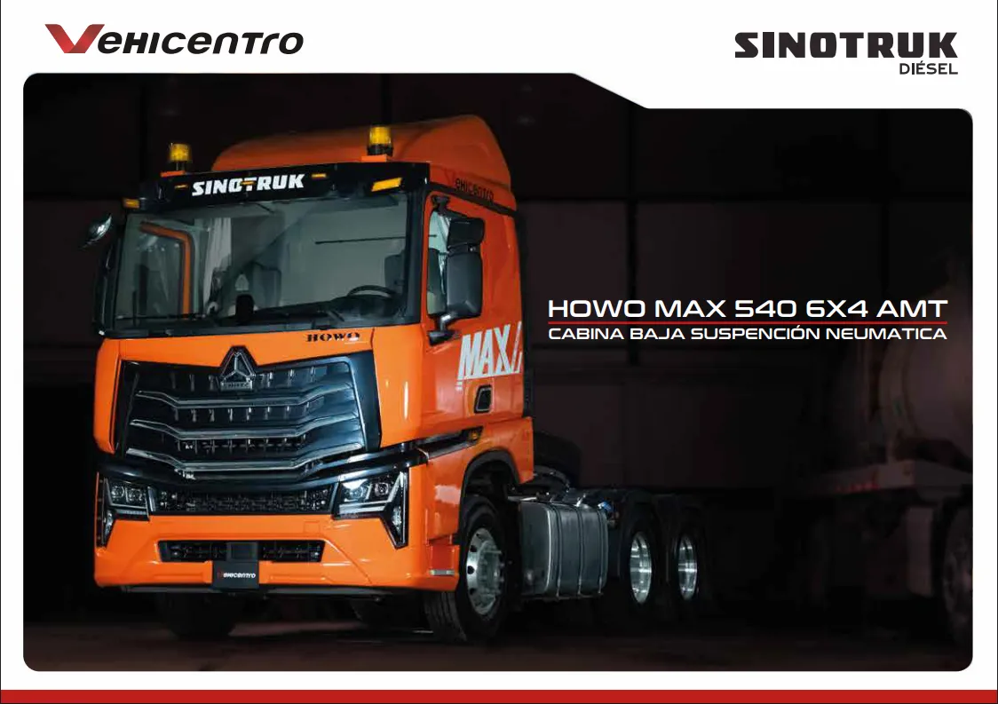 Camión Sinotruk HOWO MAX 540 6X4 AMT cabina baja suspensión neumática